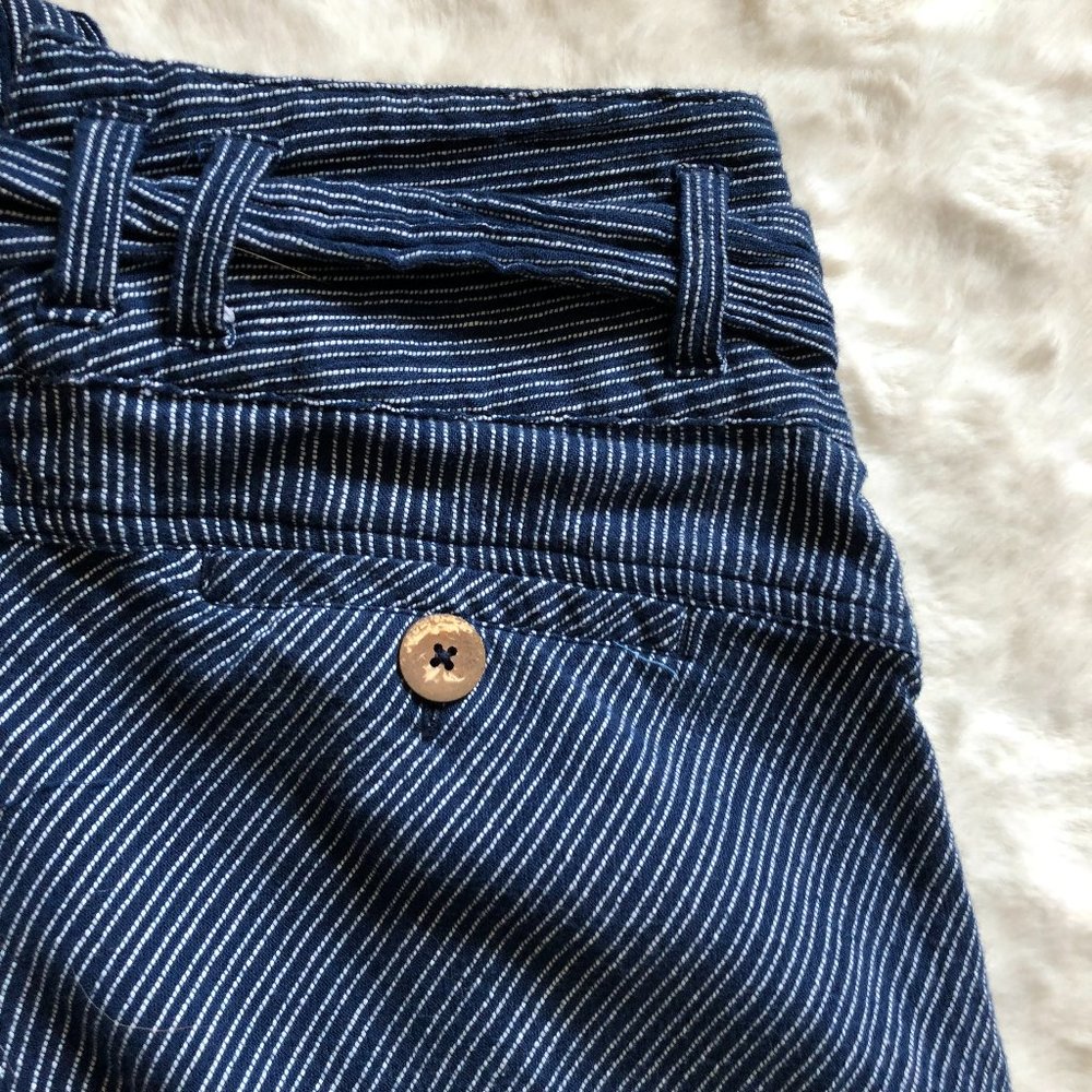 Free People Stripe High Waist Paper Bag belted Pants Size 4 - Picture 4 of 11